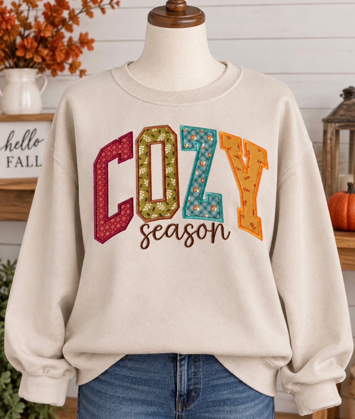 Cozy Season Applique Crewneck Sweatshirt