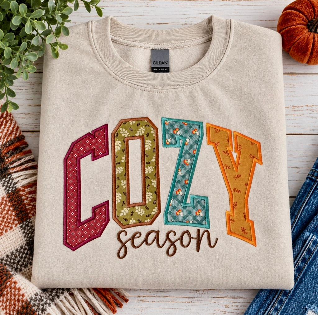 Cozy Season Applique Crewneck Sweatshirt